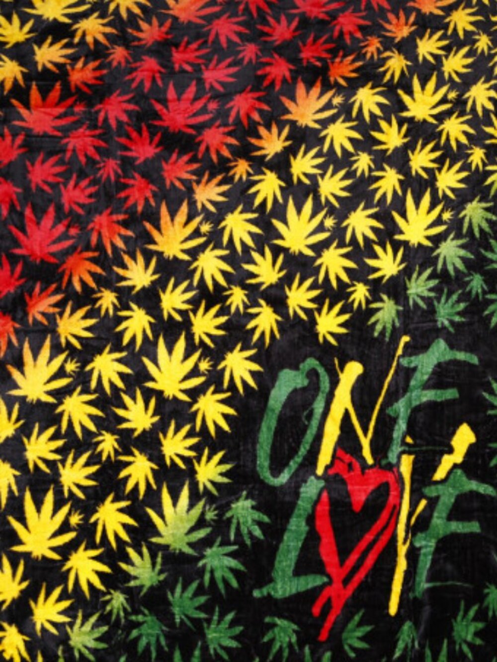 One Love Rasta Pot Leaf Blanket ~ 50" x 60" ~ Super Soft ~ Brand New!